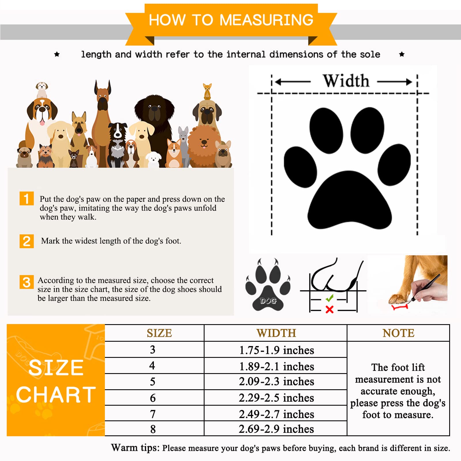 Complete Dogs Shoe measuring guide 